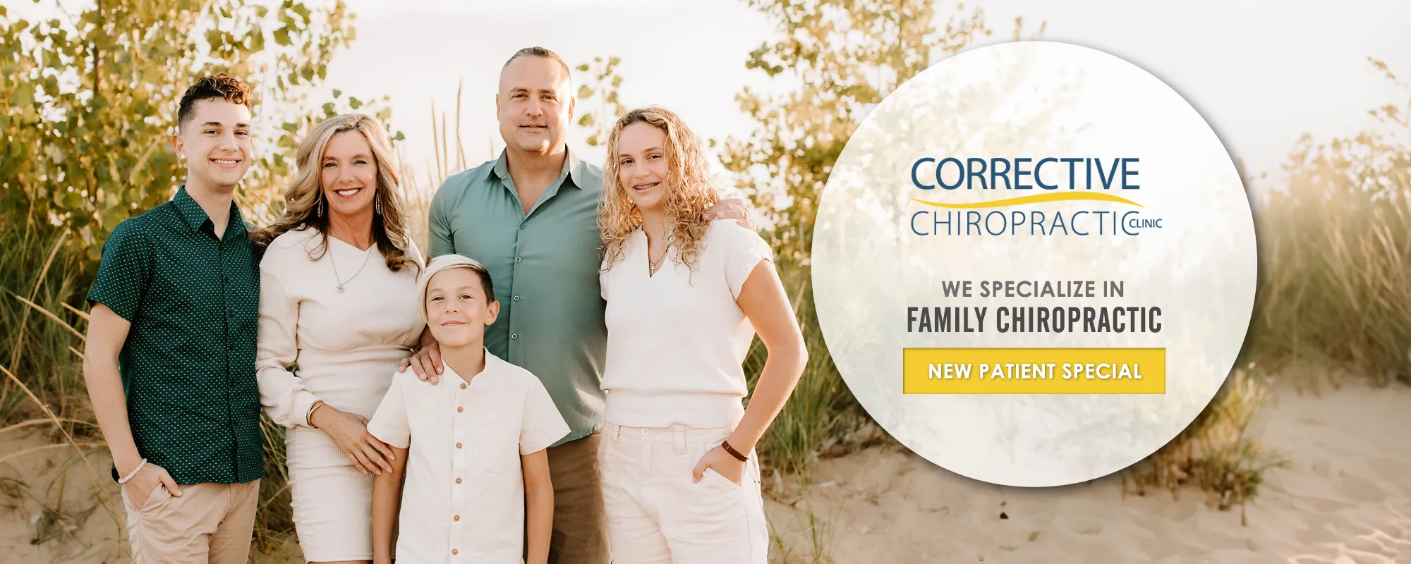 Chiropractor New Buffalo MI Dr Bryan Strother and Family on Beach